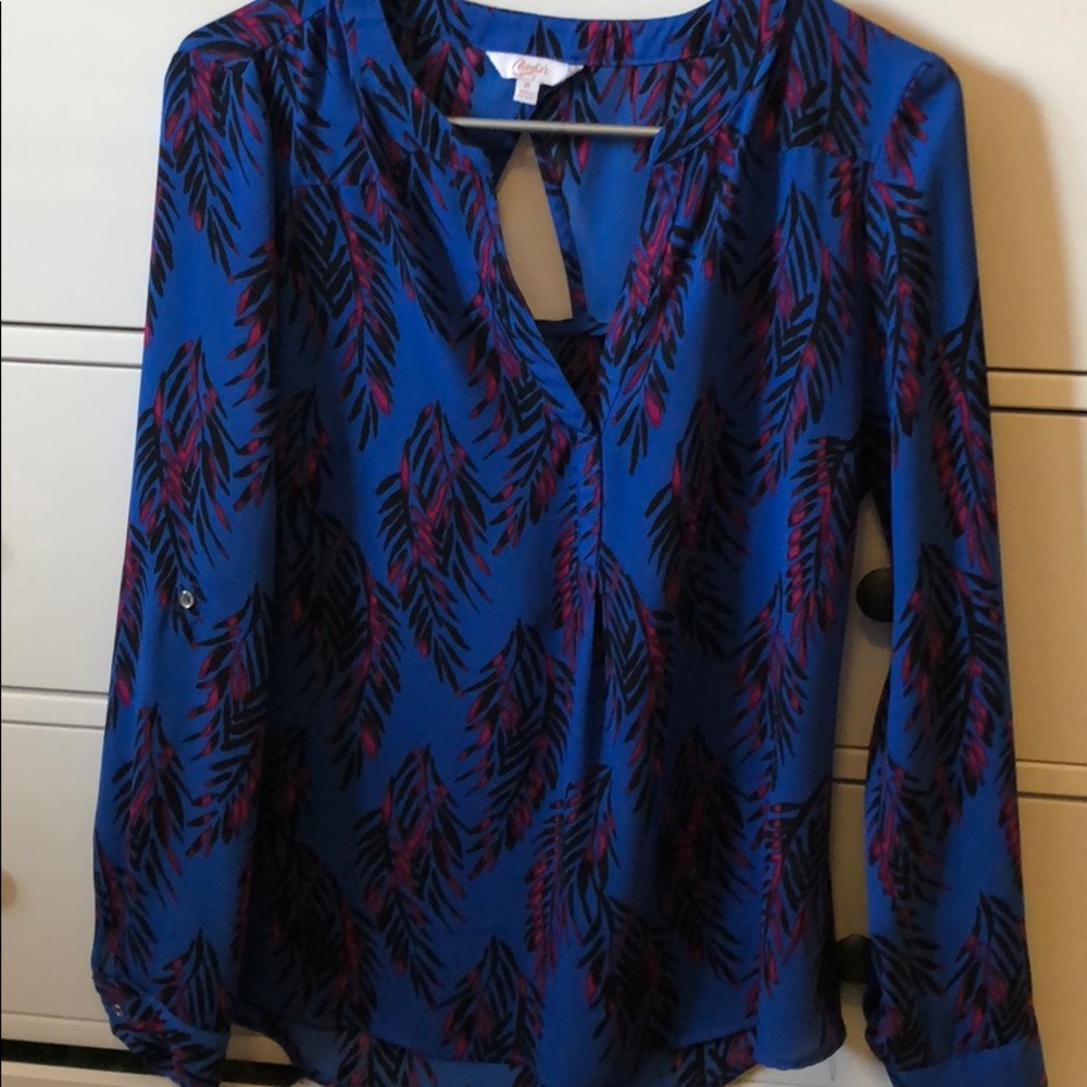 Blue feather blouse